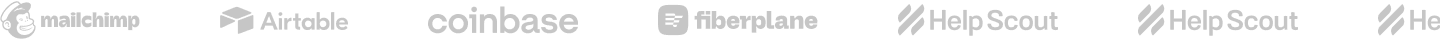 Logos of trusted companies including Mailchimp, Airtable, Coinbase